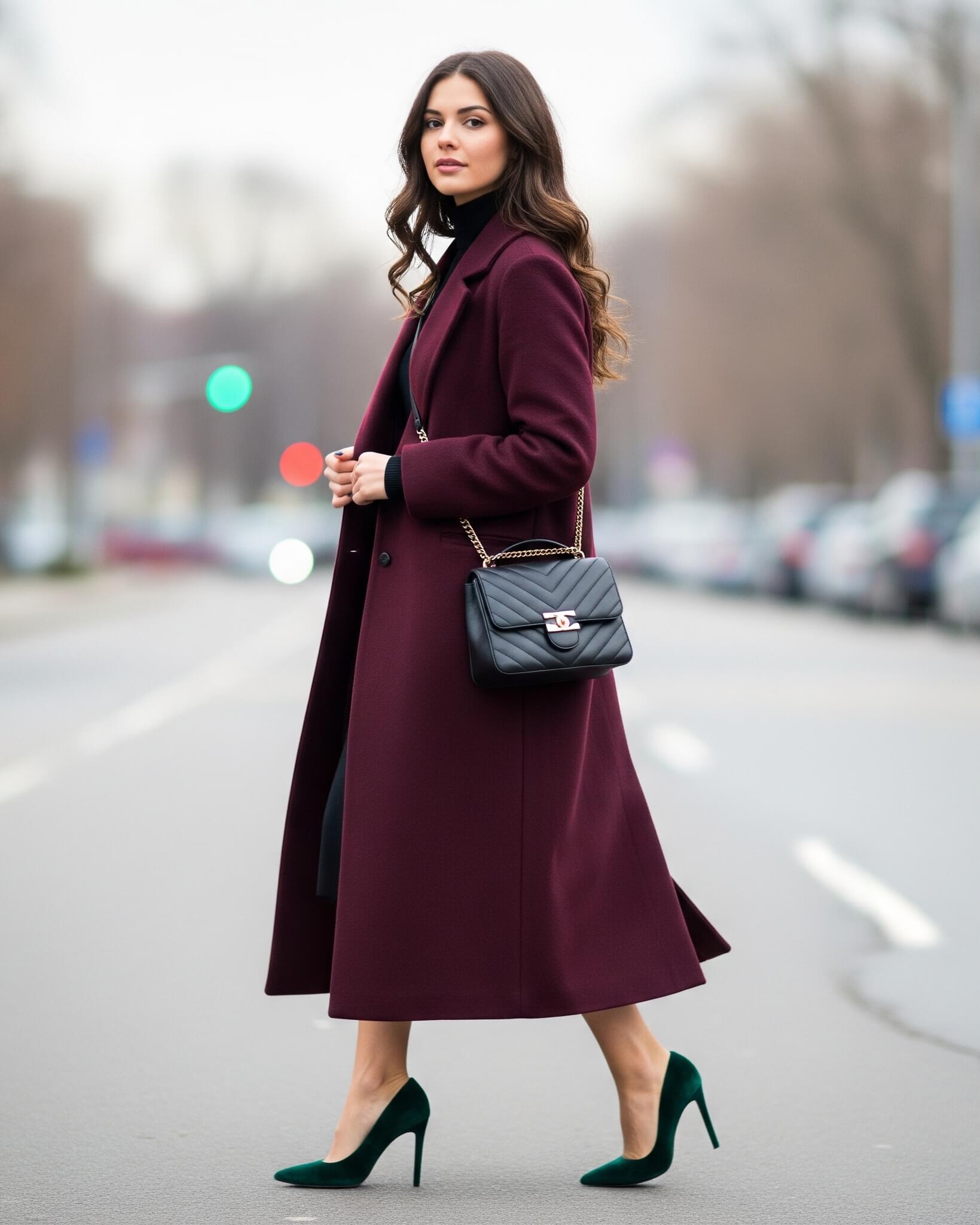 Žena ve stylovém outfitu