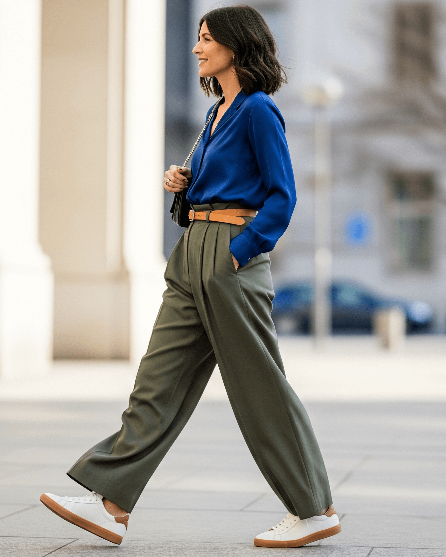 Žena ve stylovém outfitu