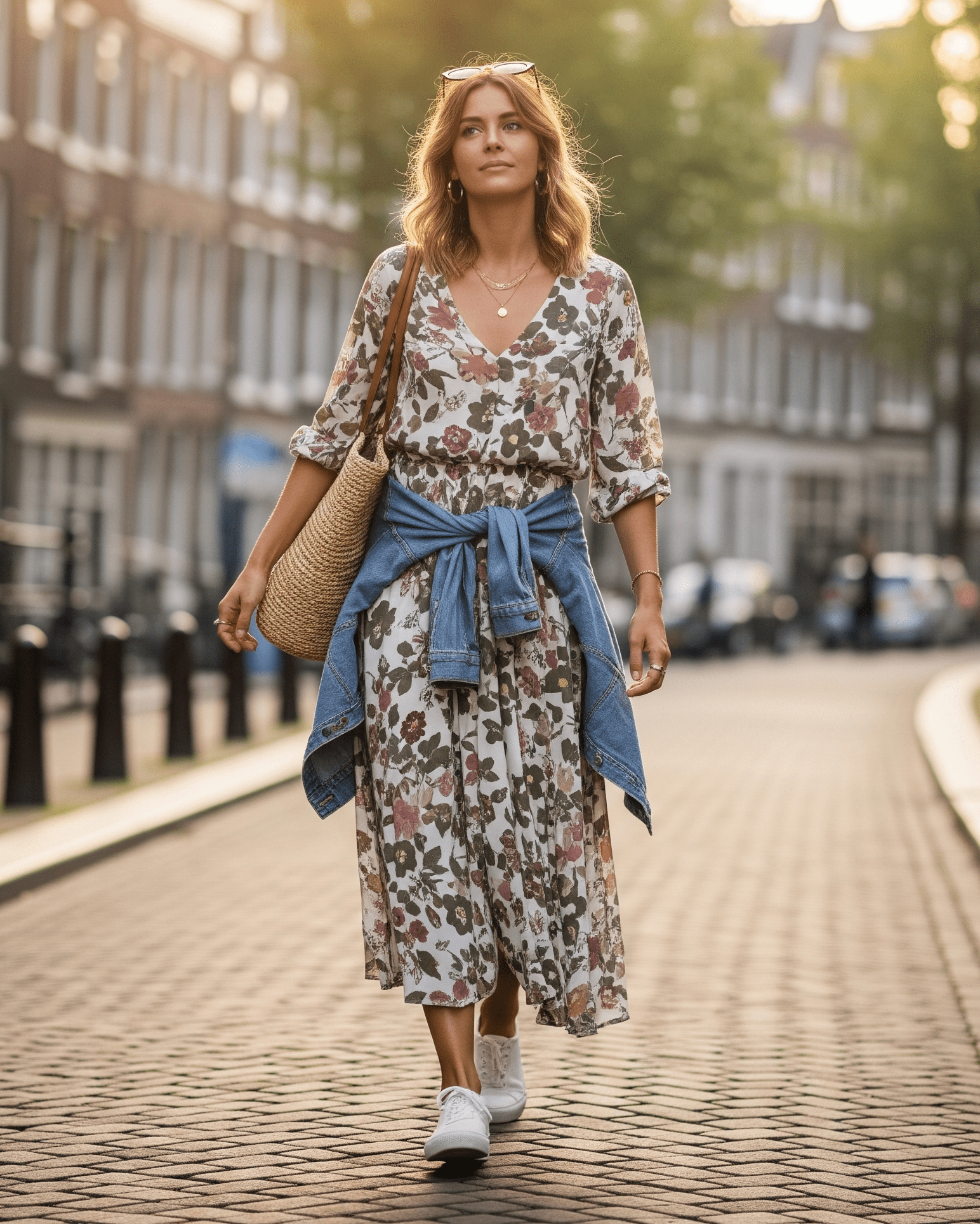 Žena v trendy letním outfitu