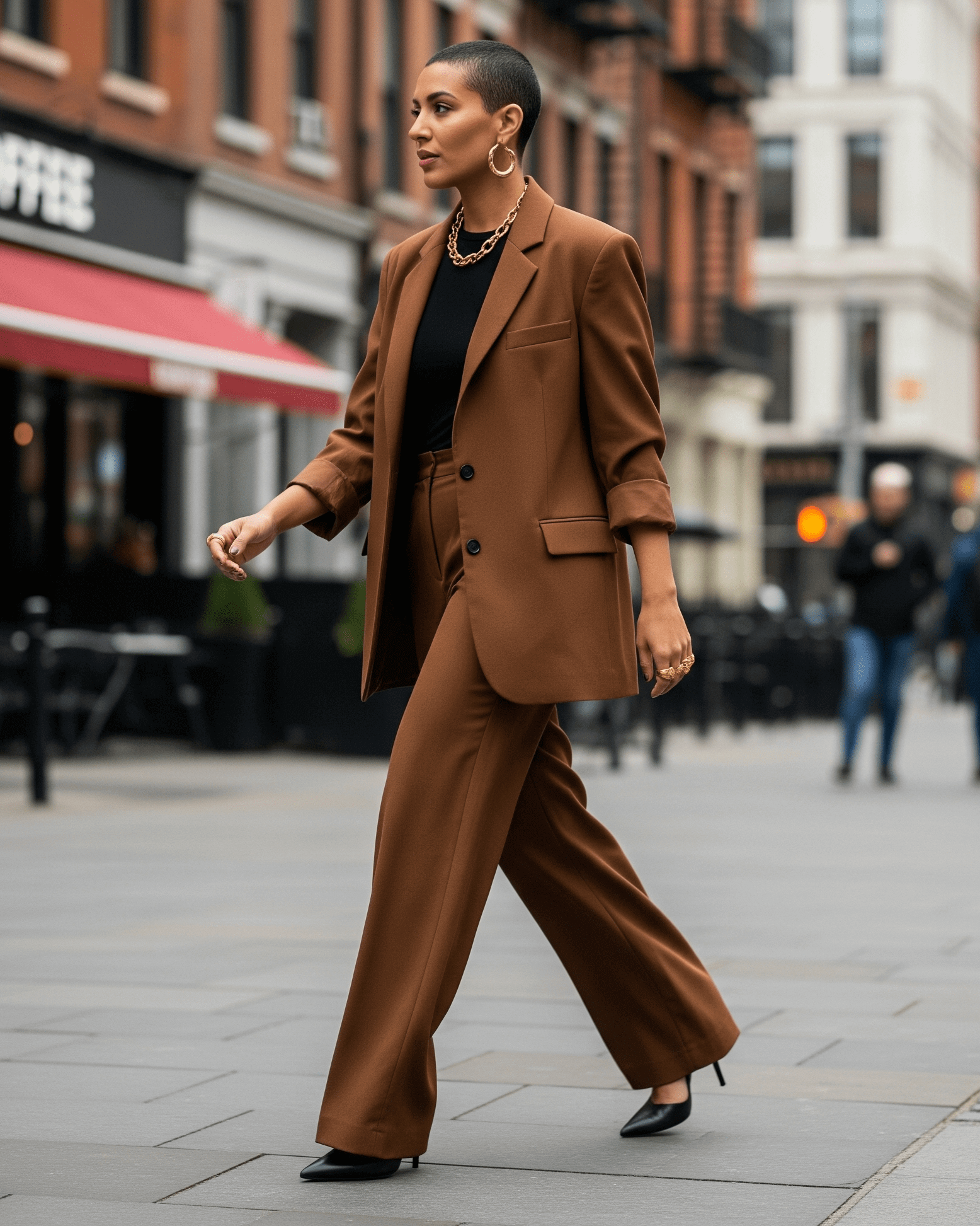 Žena ve stylovém outfitu