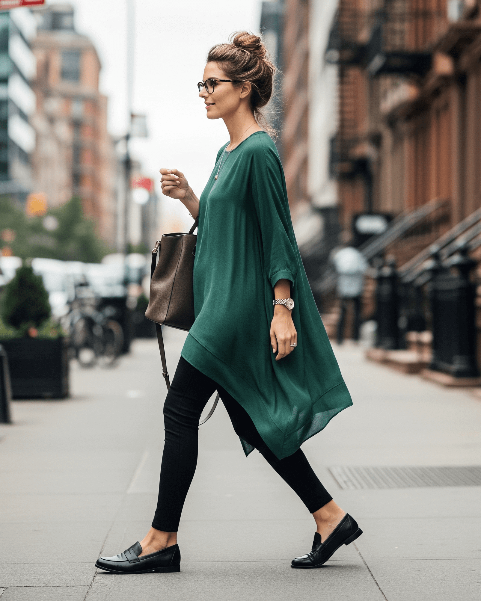 Žena ve stylovém outfitu