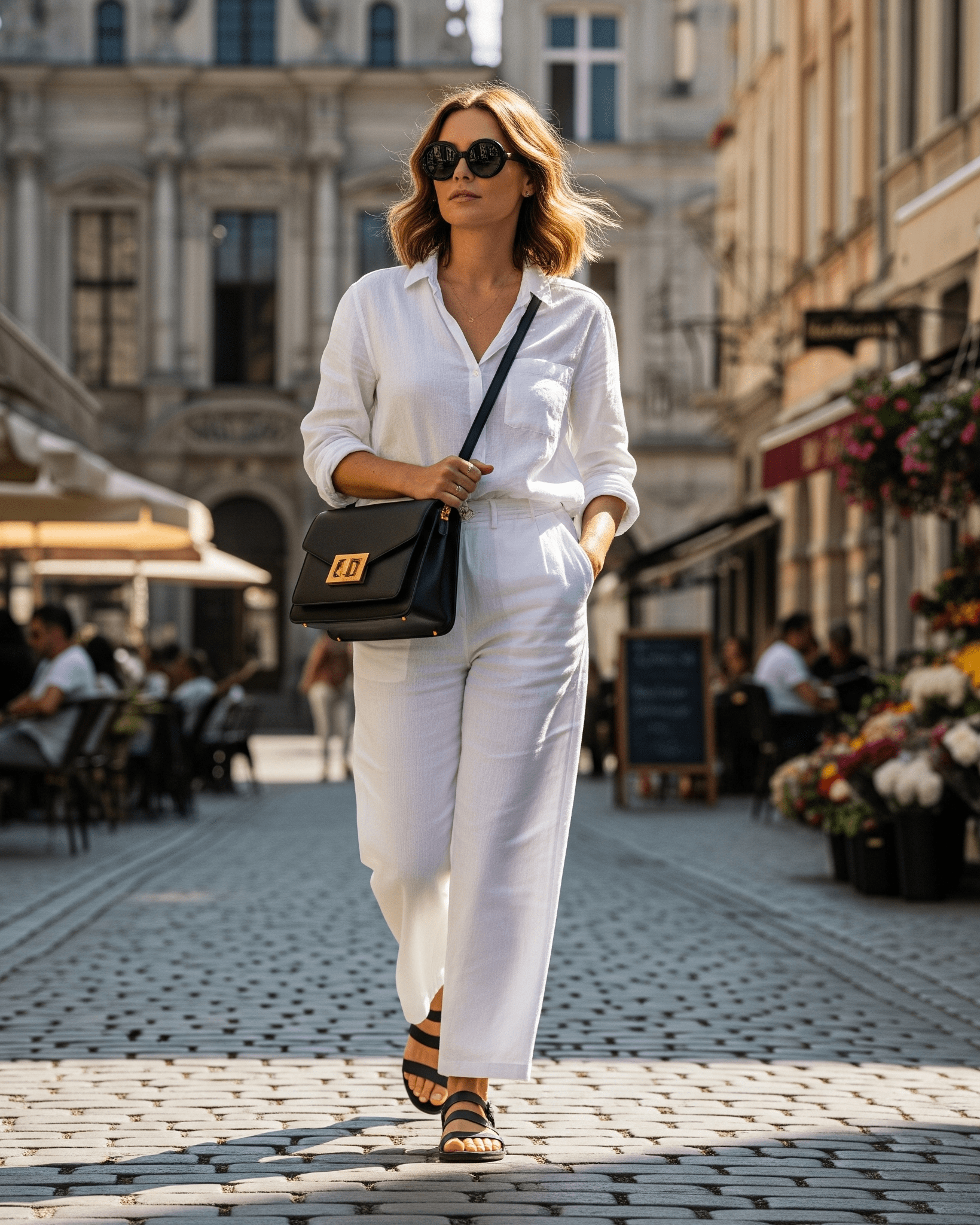 Žena v trendy letním outfitu