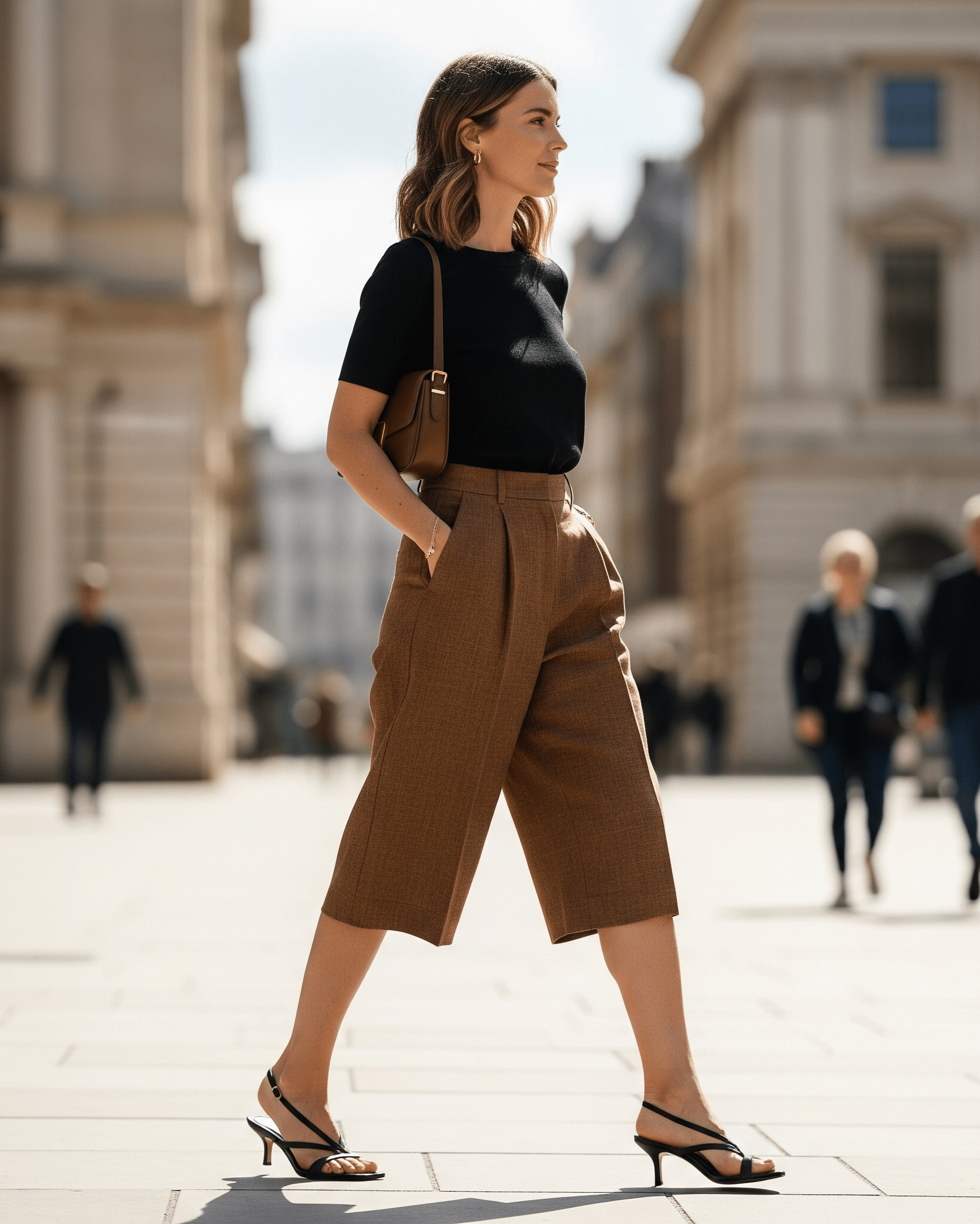 Žena v trendy letním outfitu