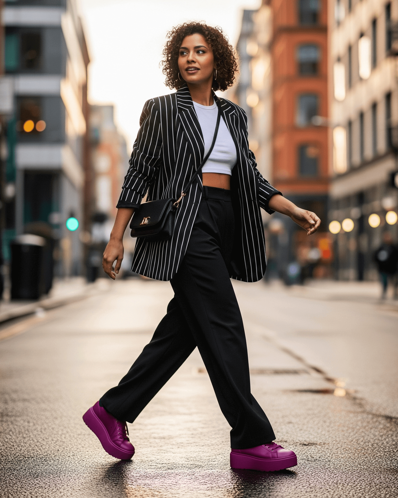 Žena ve stylovém outfitu