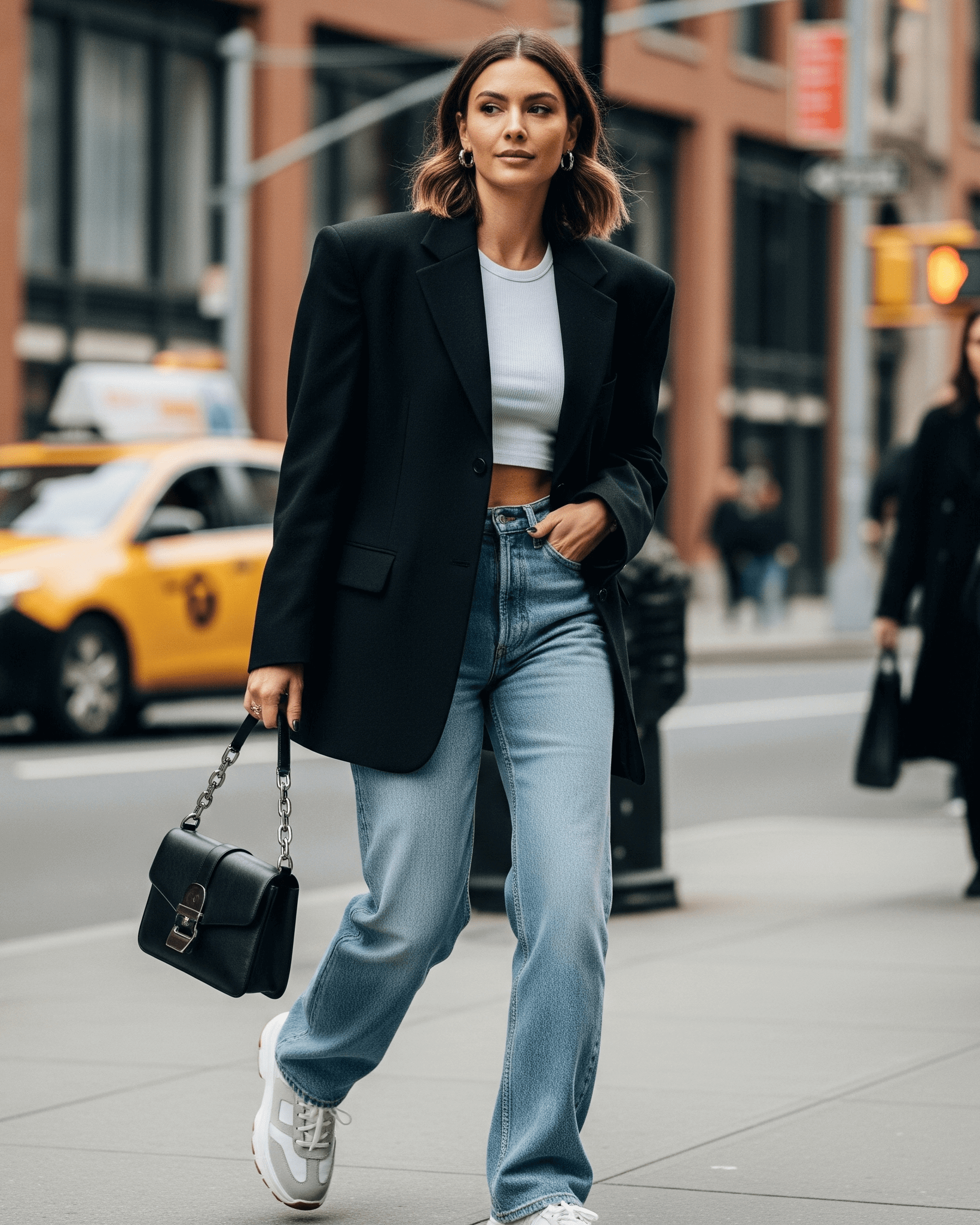Žena ve stylovém outfitu