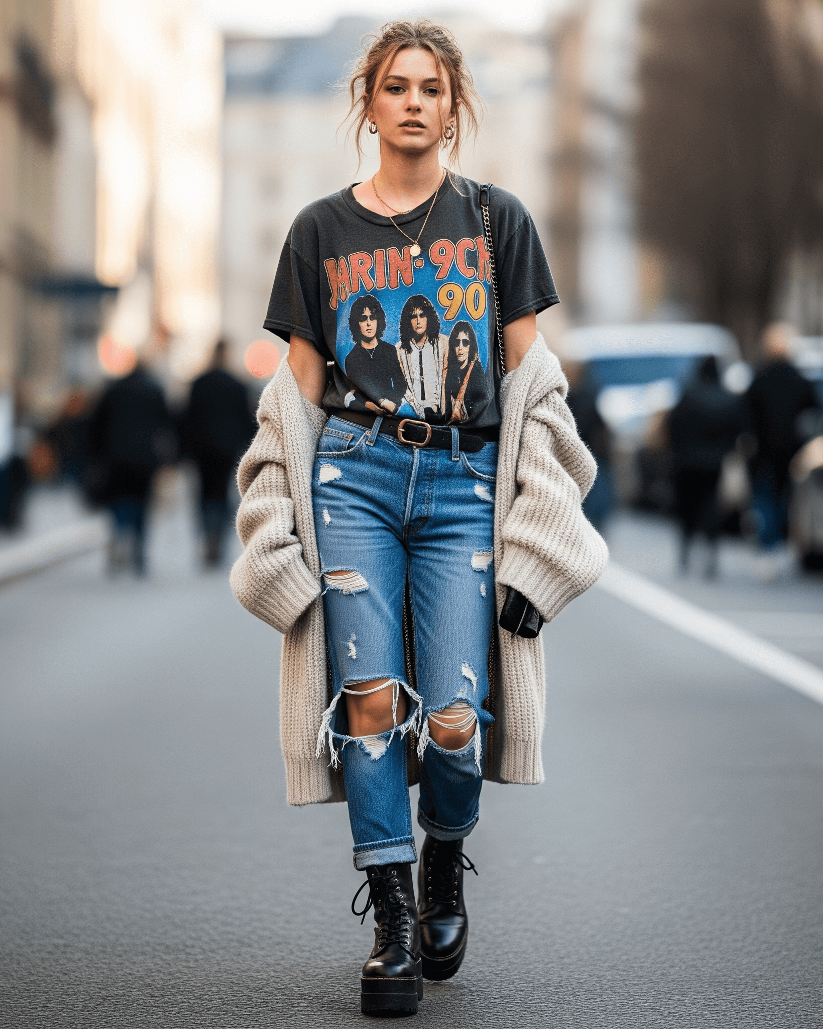 Žena v trendy outfitu