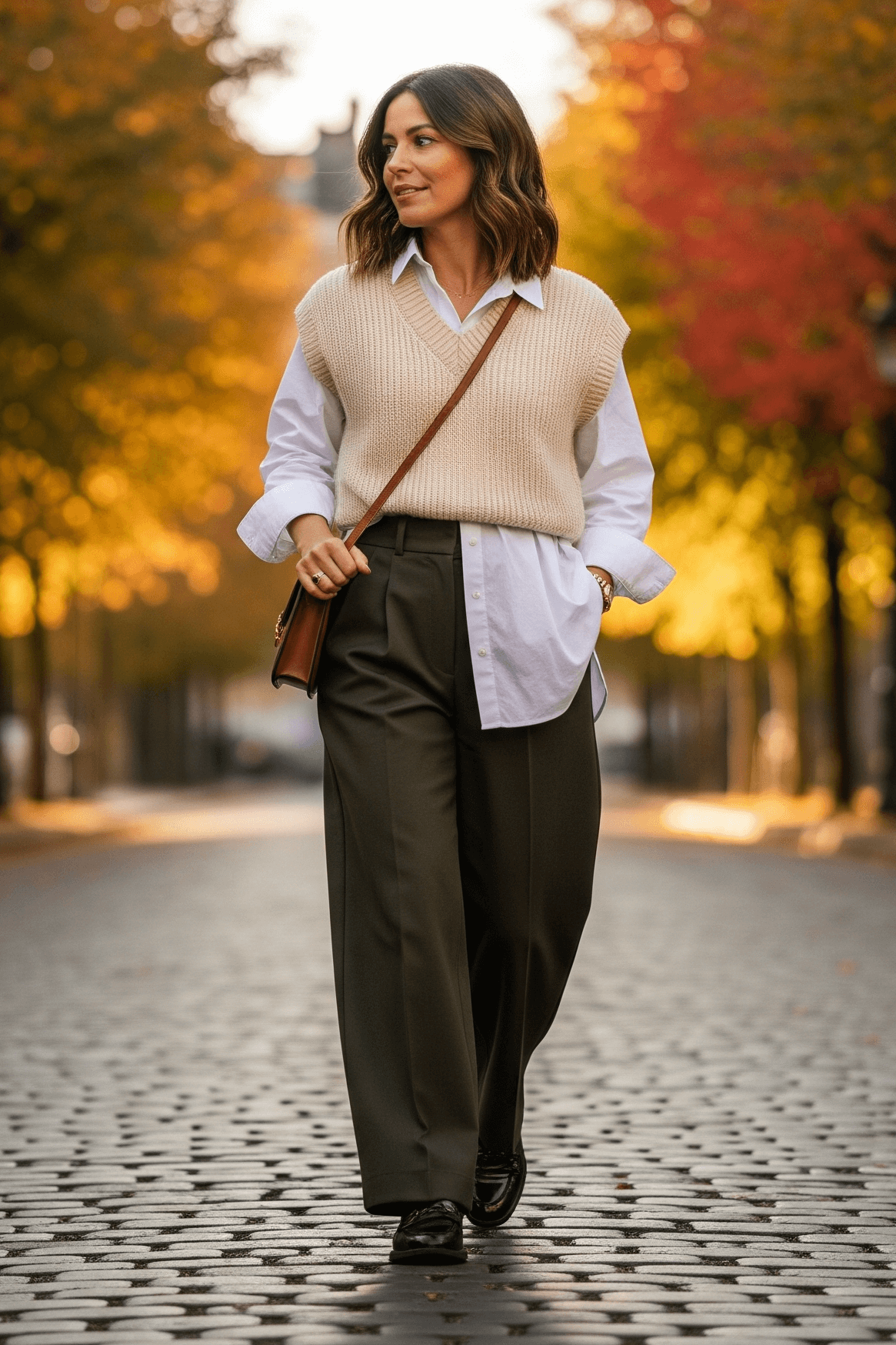 Žena v podzimním outfitu