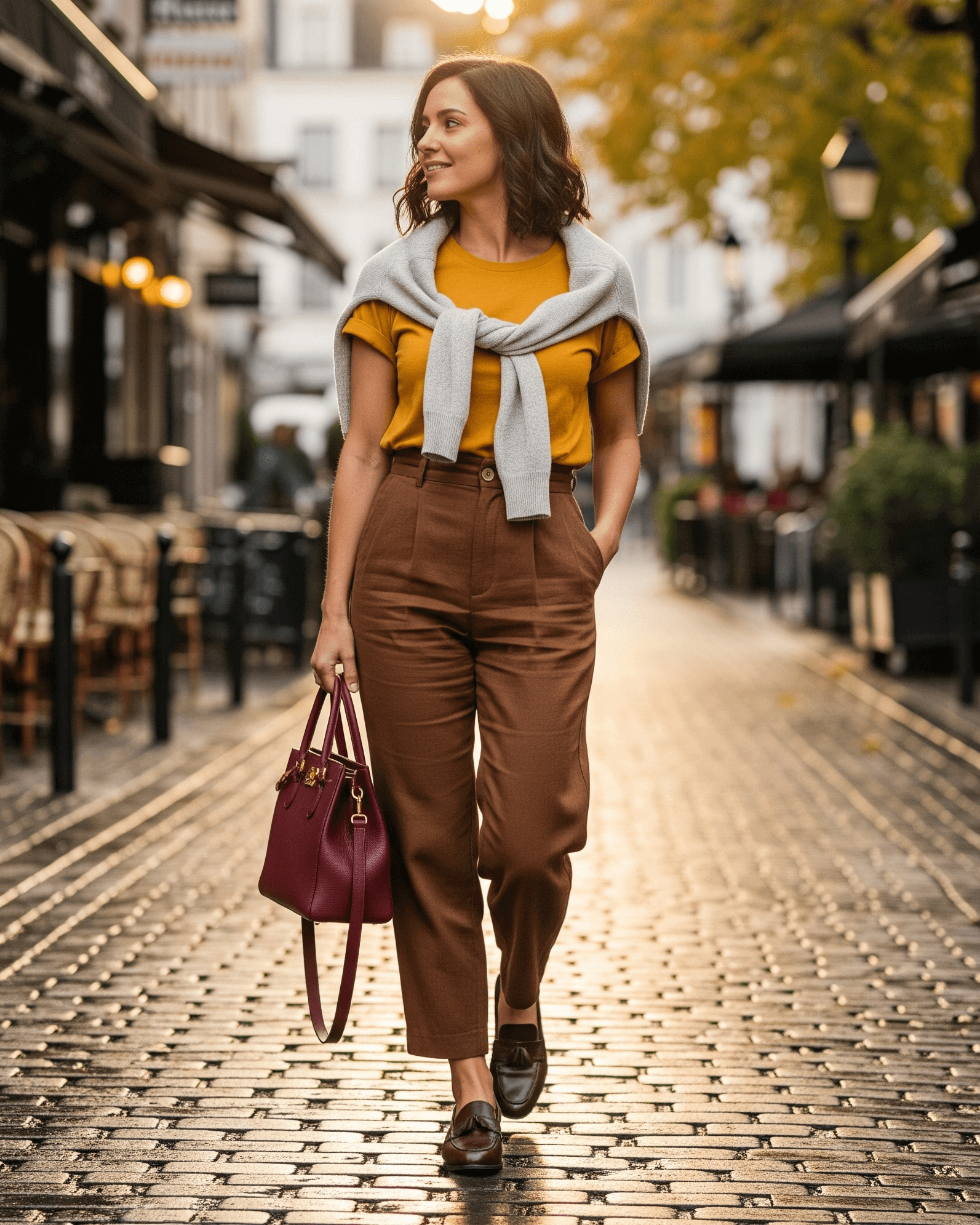 Žena ve stylovém outfitu