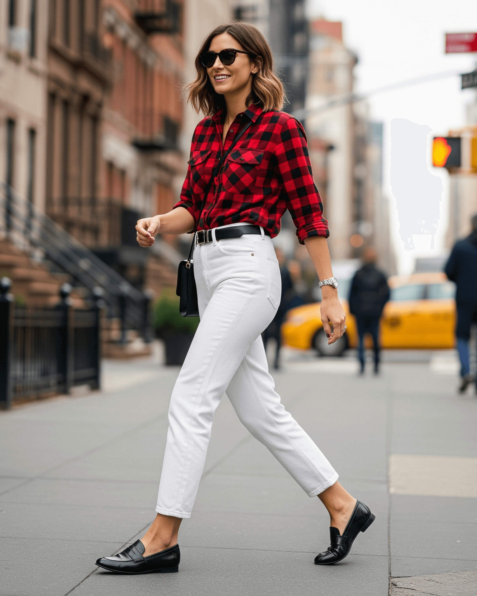 Žena ve stylovém outfitu