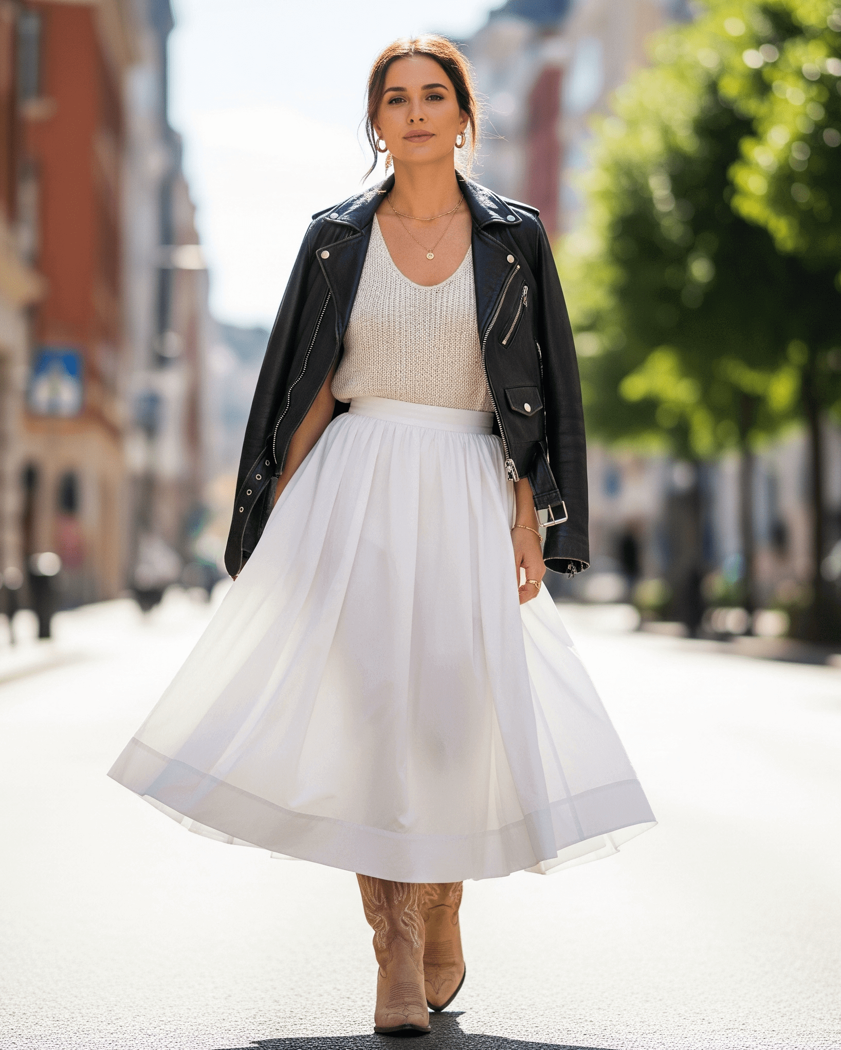 Žena ve stylovém outfitu