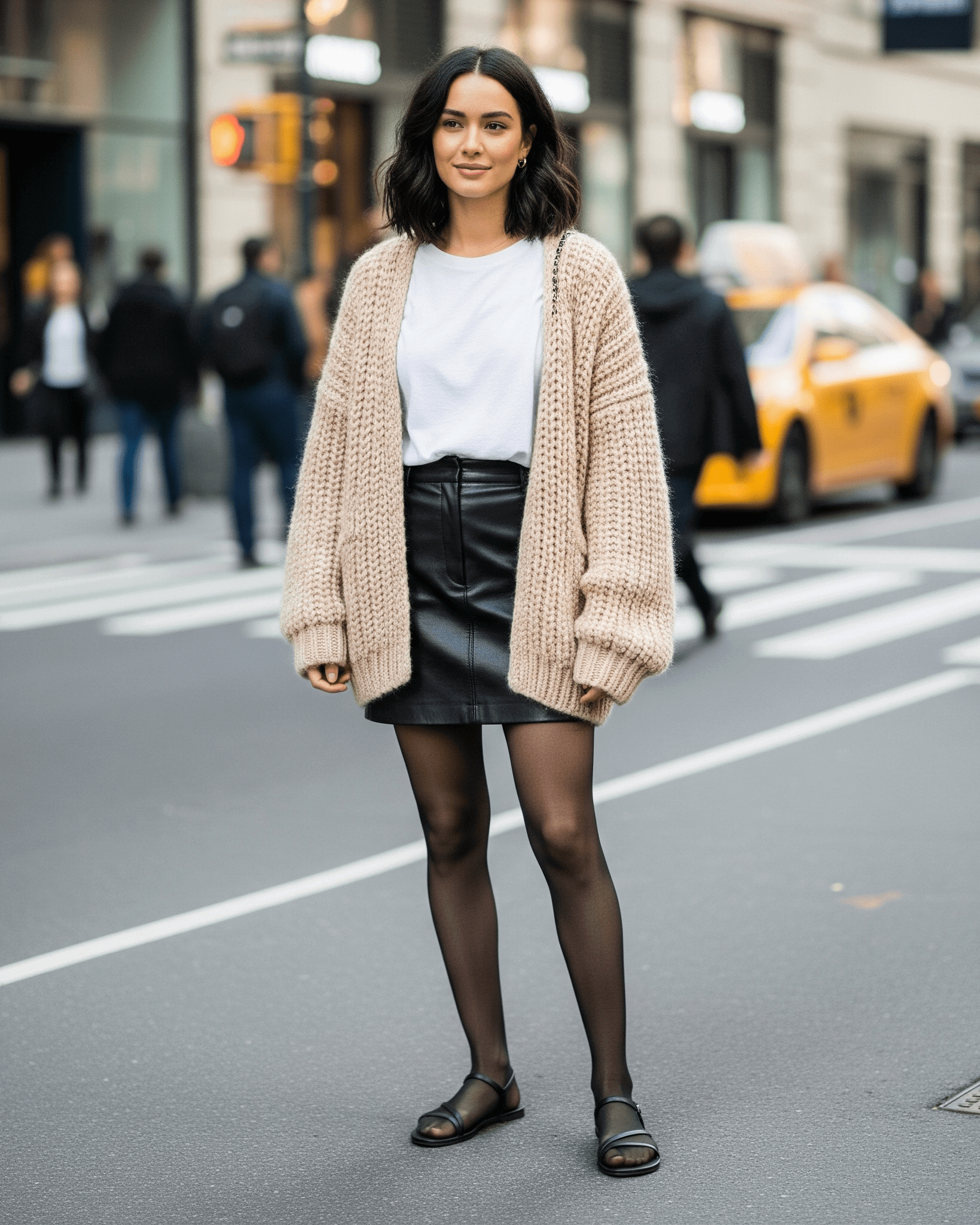Žena ve stylovém outfitu