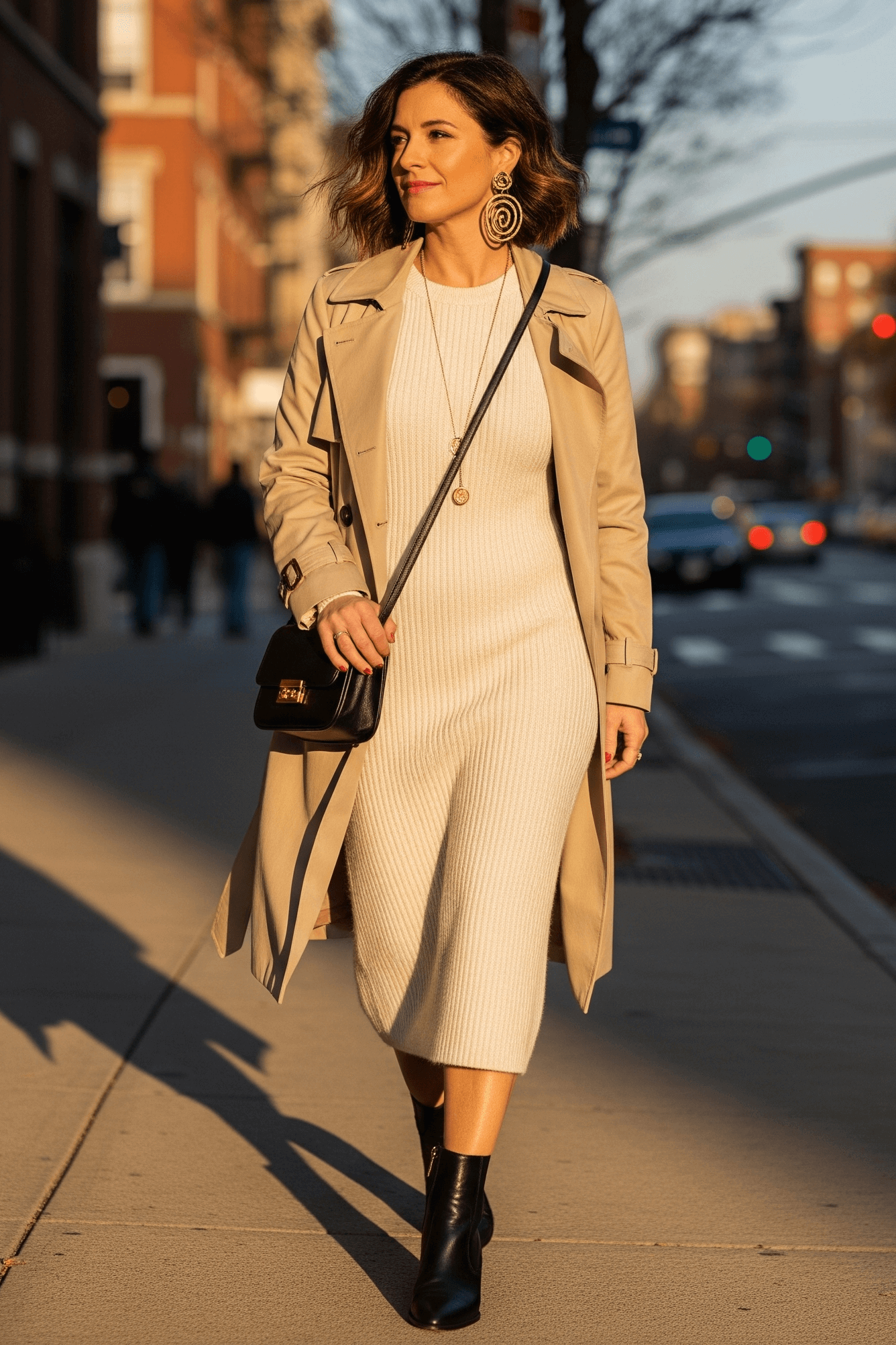 Žena ve stylovém outfitu