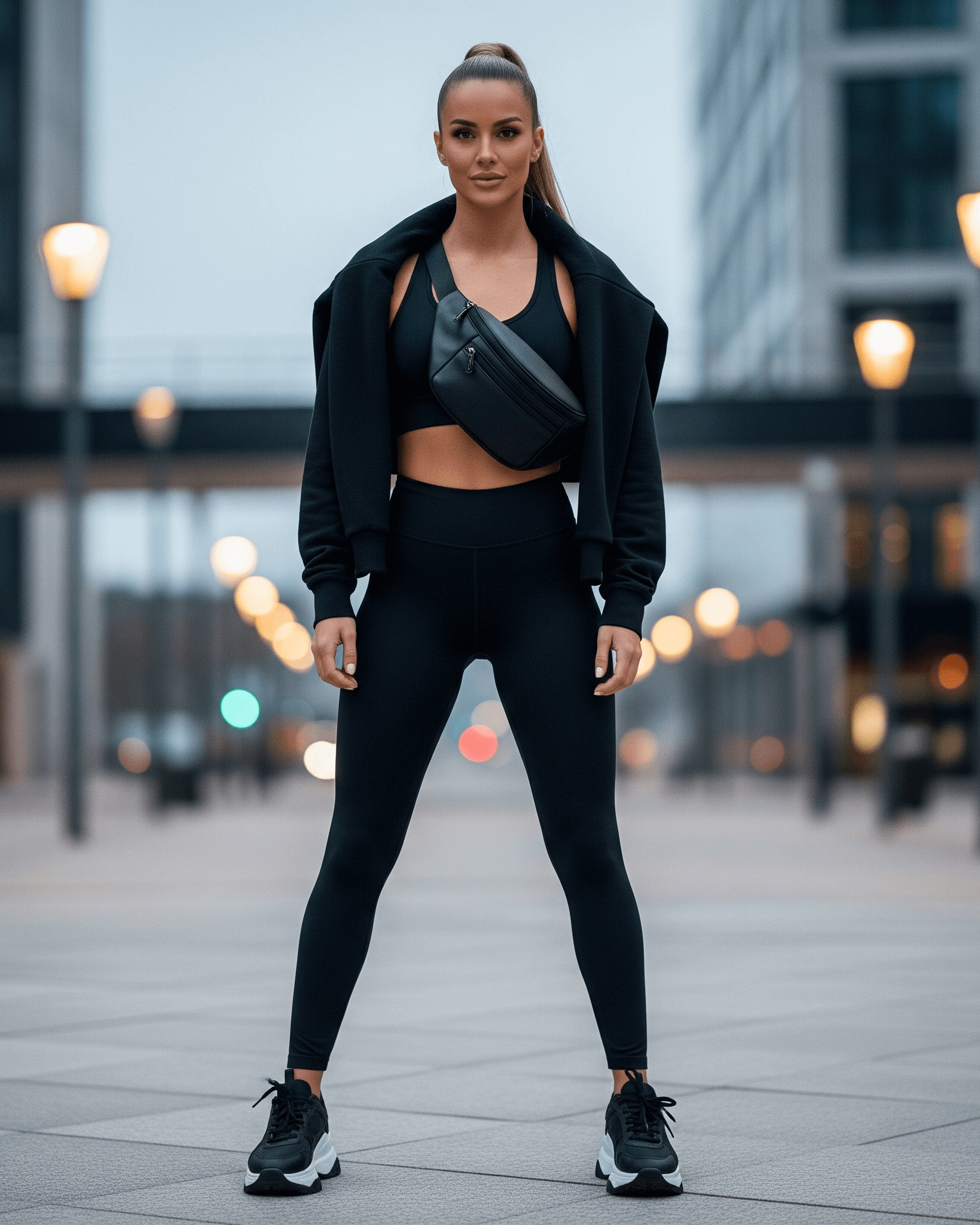 Žena v monochromatickém outfitu