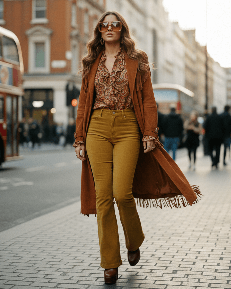 Žena v podzimním outfitu