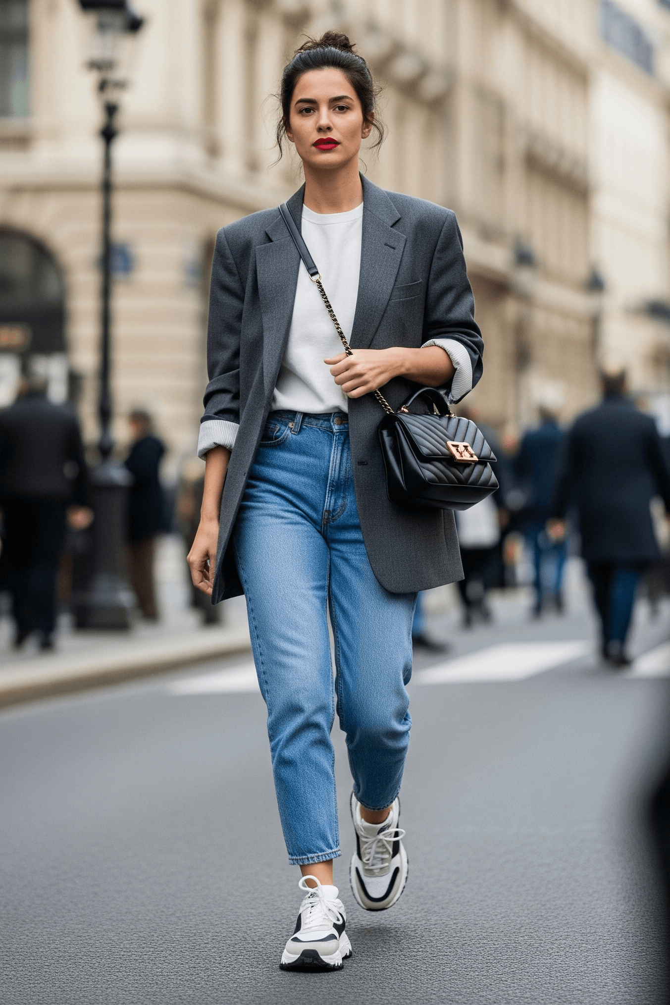 Žena ve stylovém outfitu