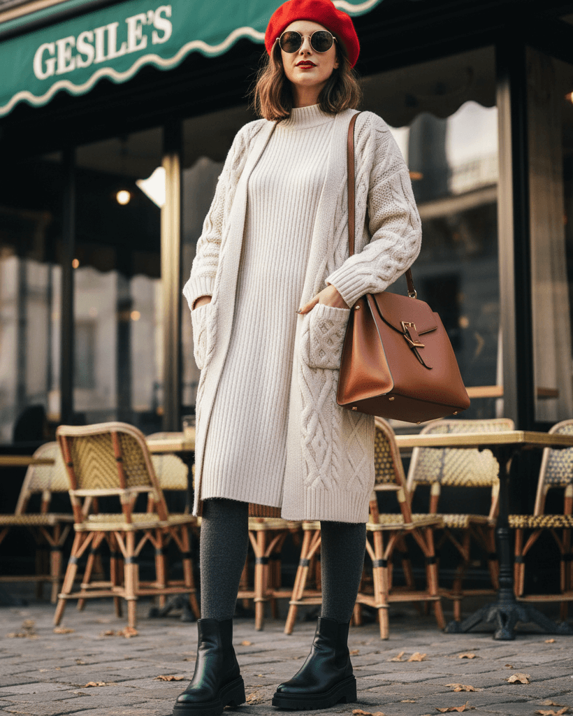Žena v podzimním outfitu