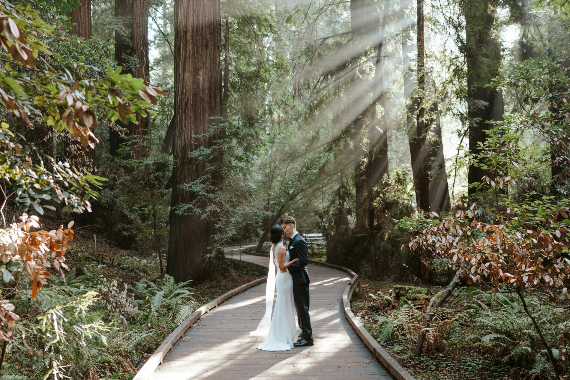 Nevěsta a ženich v přírodě