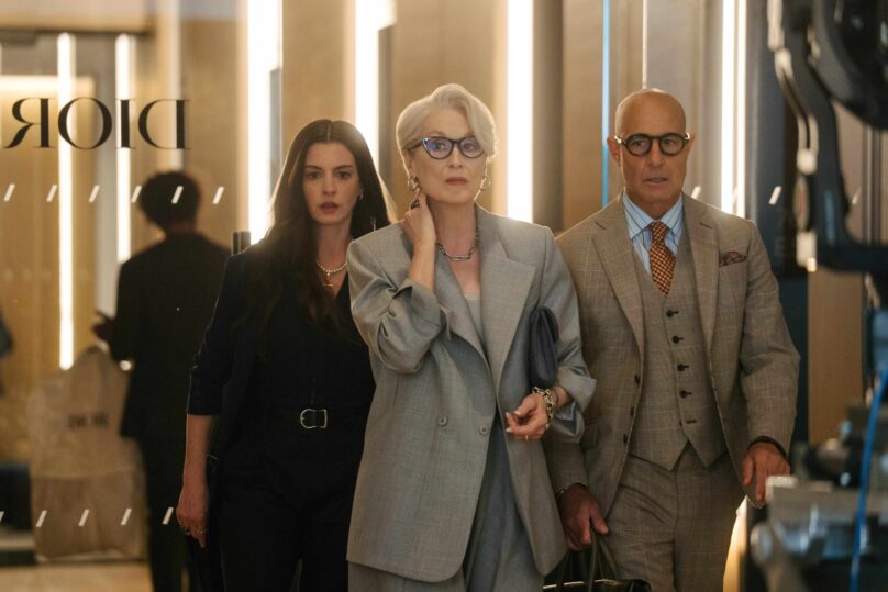 Anne Hathaway, Stanley Tucci a Meryl Streep ve filmu Ďábel nosí Pradu 2