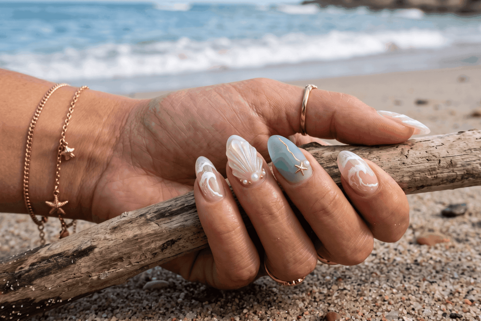 Beachy nails